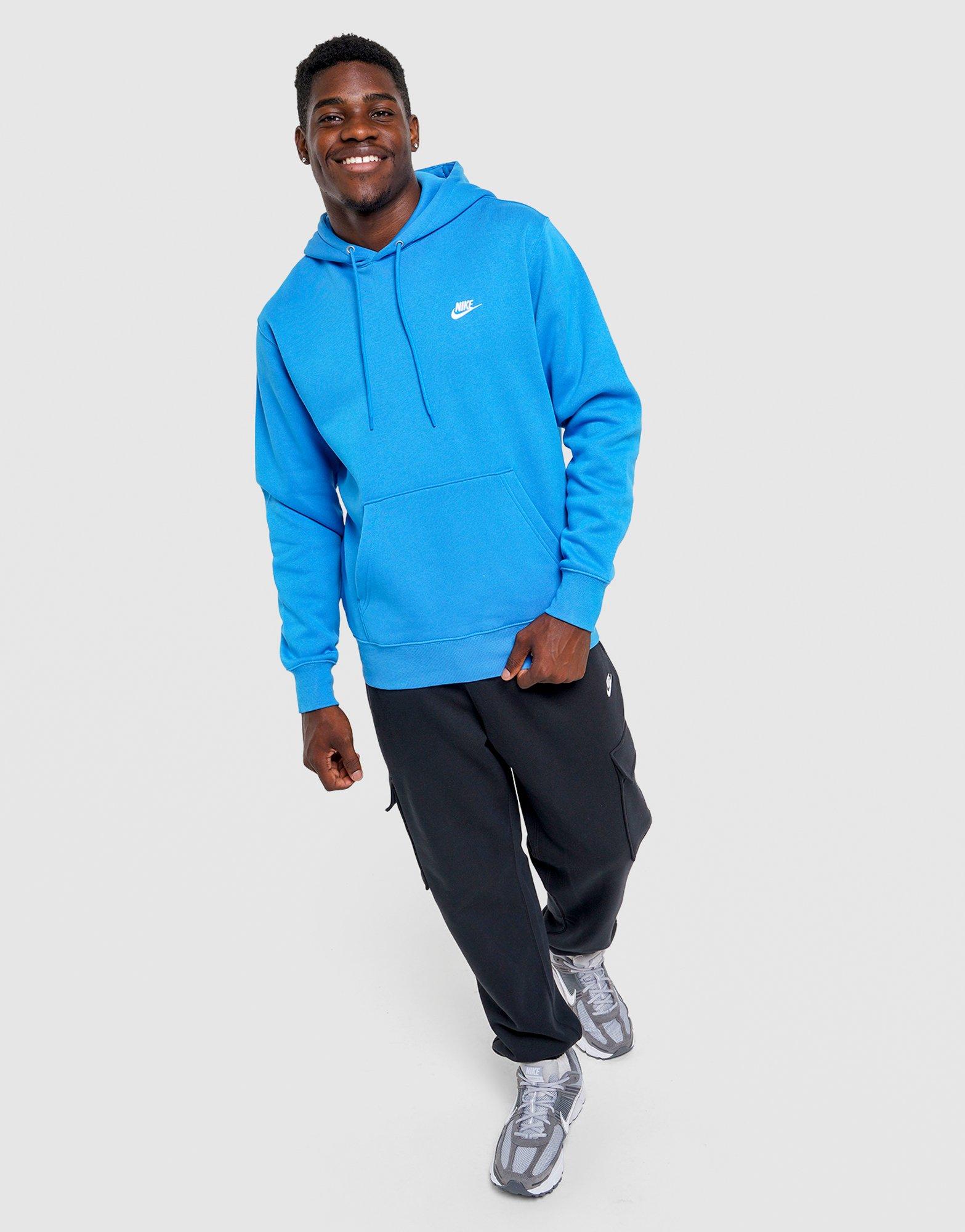 nike foundation overhead hoodie light blue