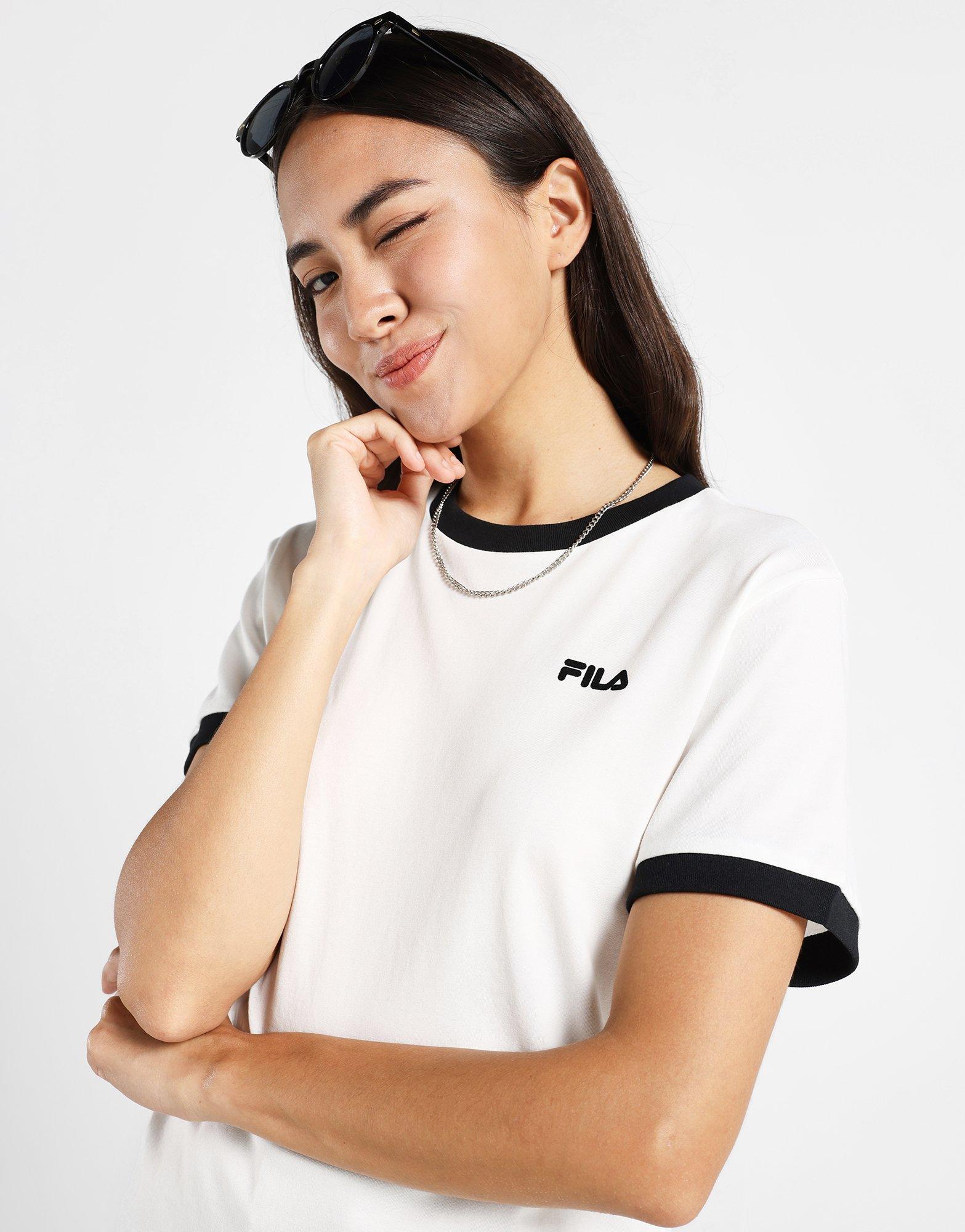 ■FILA■ Basic Linear Ringer Short Sleeve T-Shirt FS2RSF2151 White Fila Basic Linear Ringer T-Shirt - JD Sports Malaysia