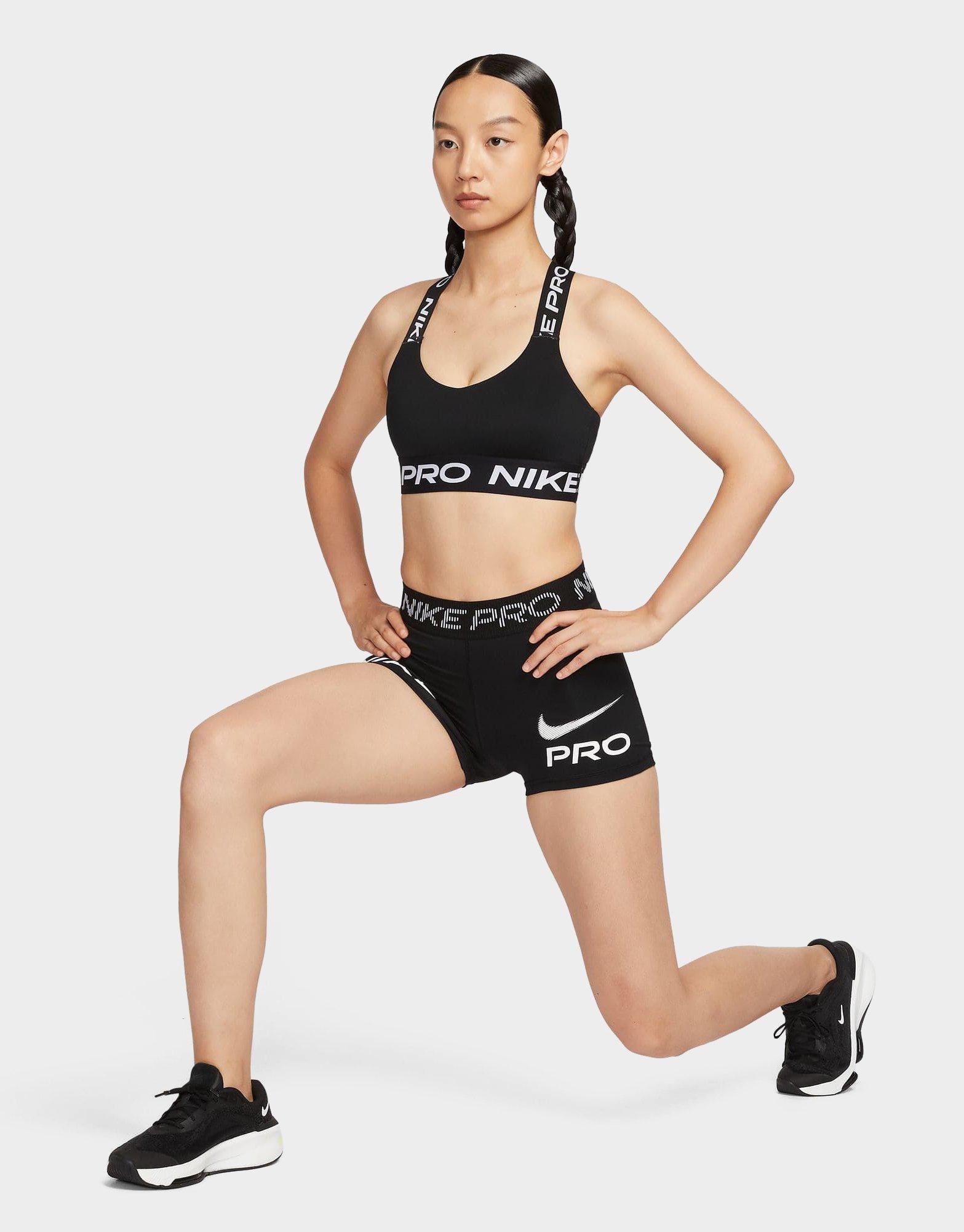 nike sports bra and biker shorts