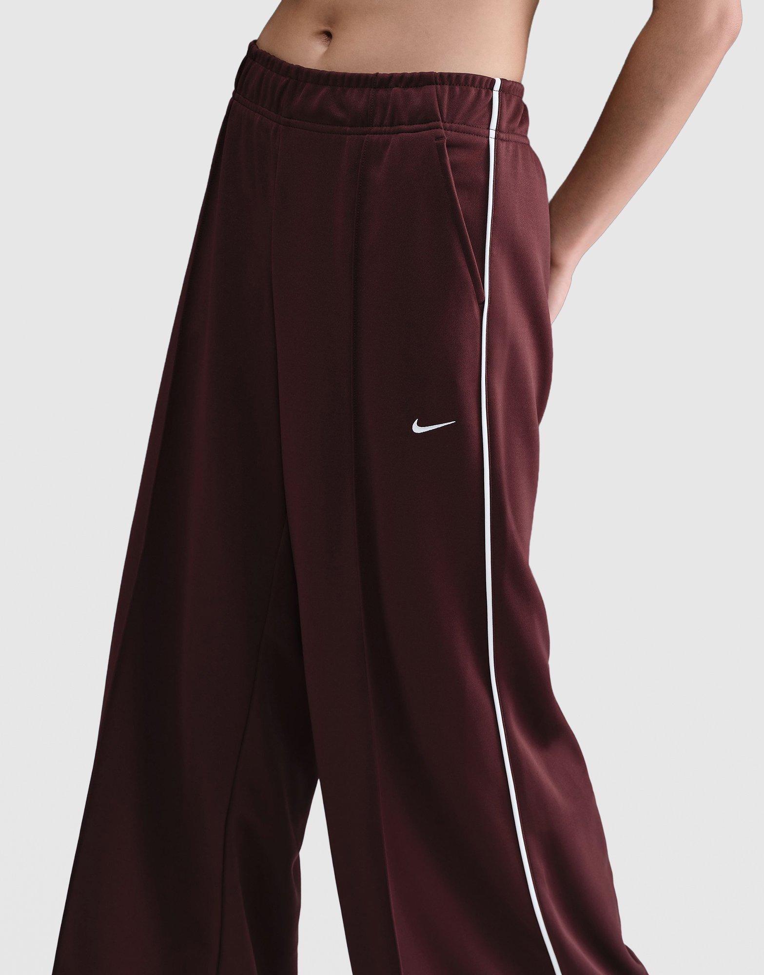burgundy nike tracksuit bottoms