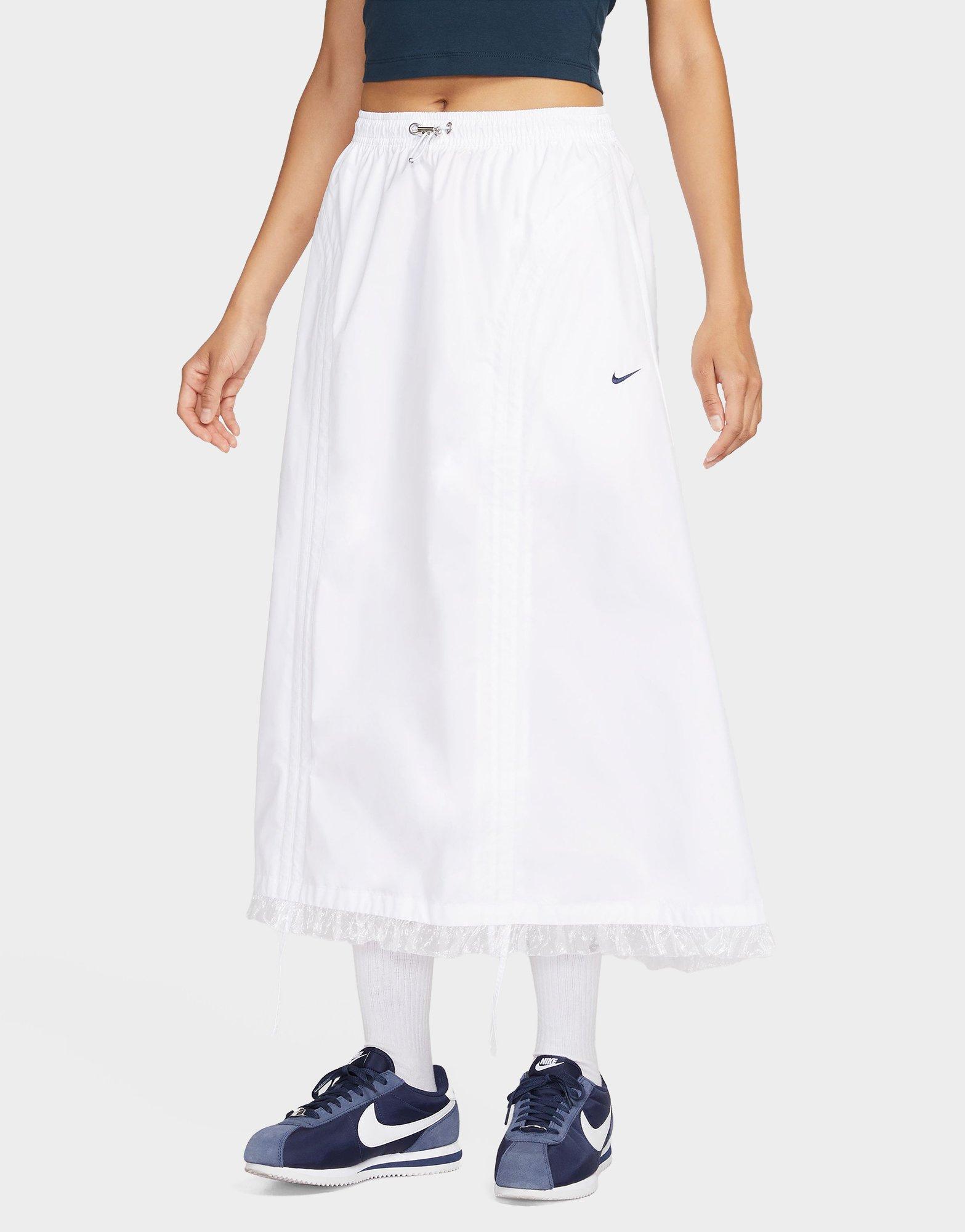 White Nike Ruched Woven Skirt JD Sports Malaysia
