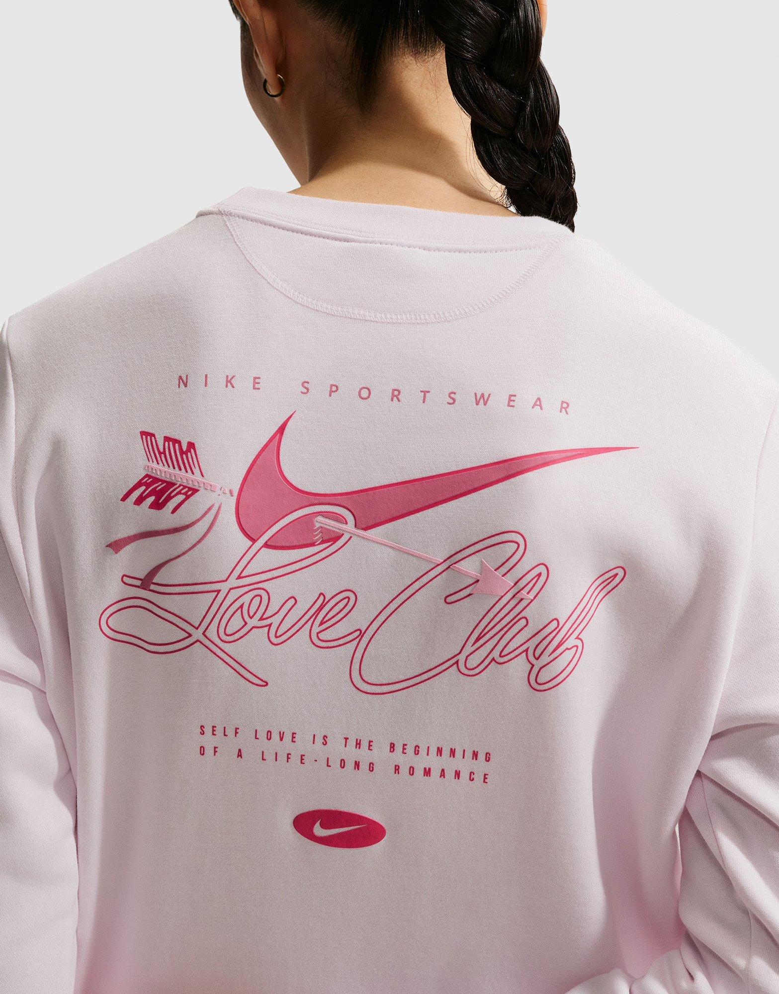 pink crew neck sweatshirt nike