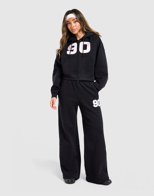 Studio 90 Oversized Crop Full Zip Hoodie