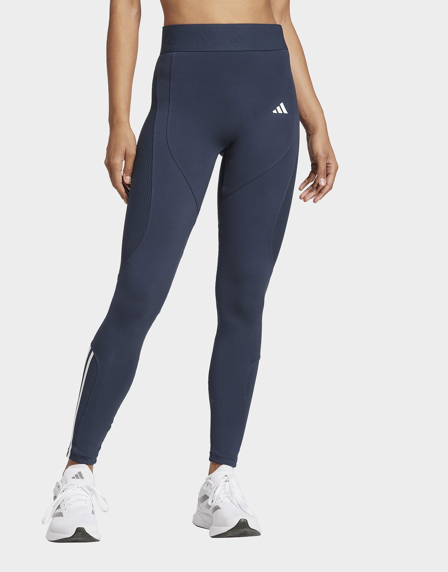 Blue adidas Hyperglam Ribbed Leggings JD Sports Malaysia