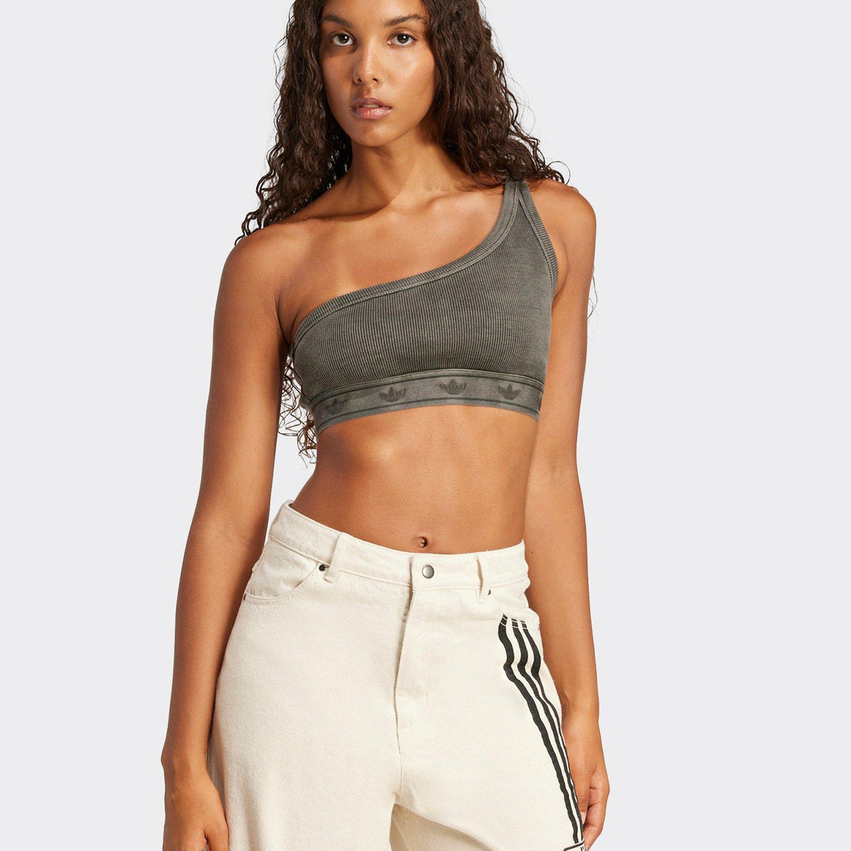 Black adidas Ribbed One-Shoulder Top - JD Sports Malaysia