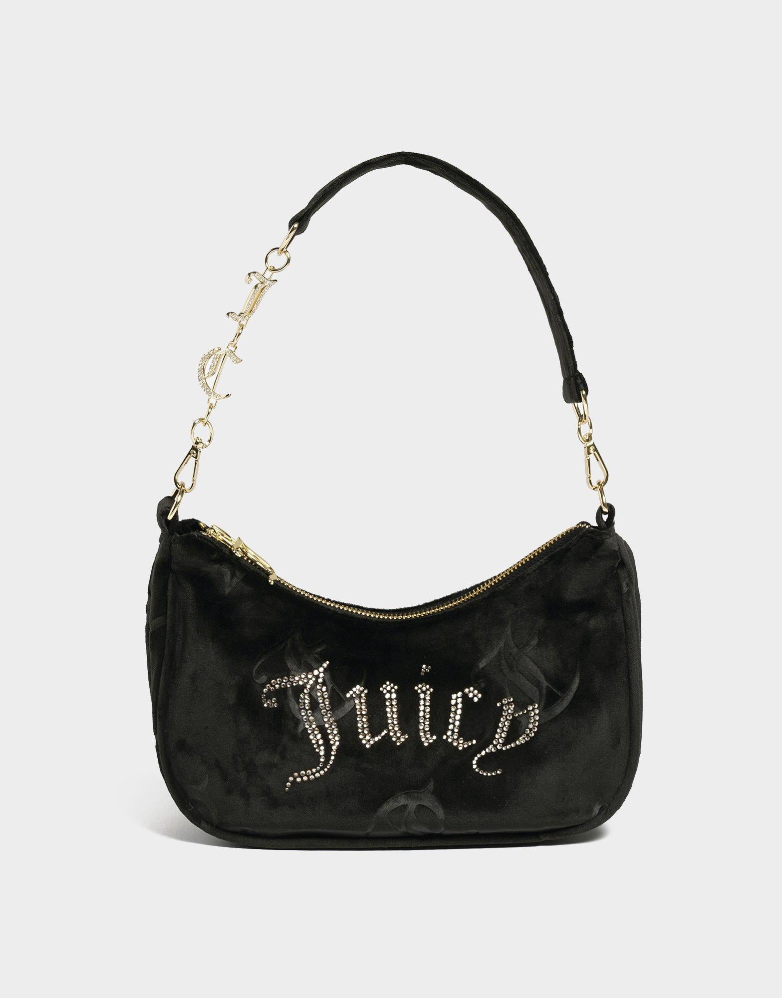Black Juicy Couture Velour Diamanté Shoulder Bag - JD Sports Malaysia