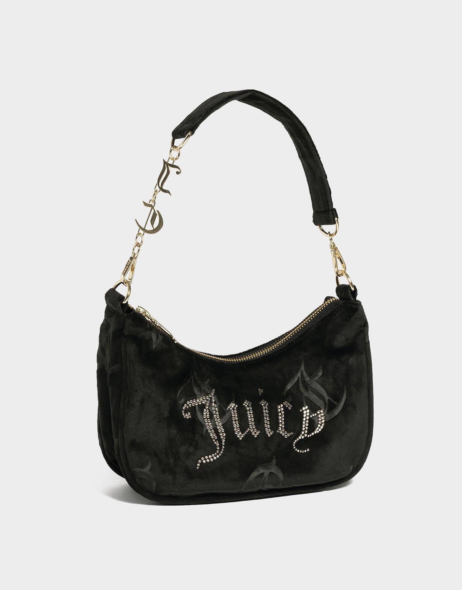 Black Juicy Couture Velour Diamanté Shoulder Bag - JD Sports Malaysia