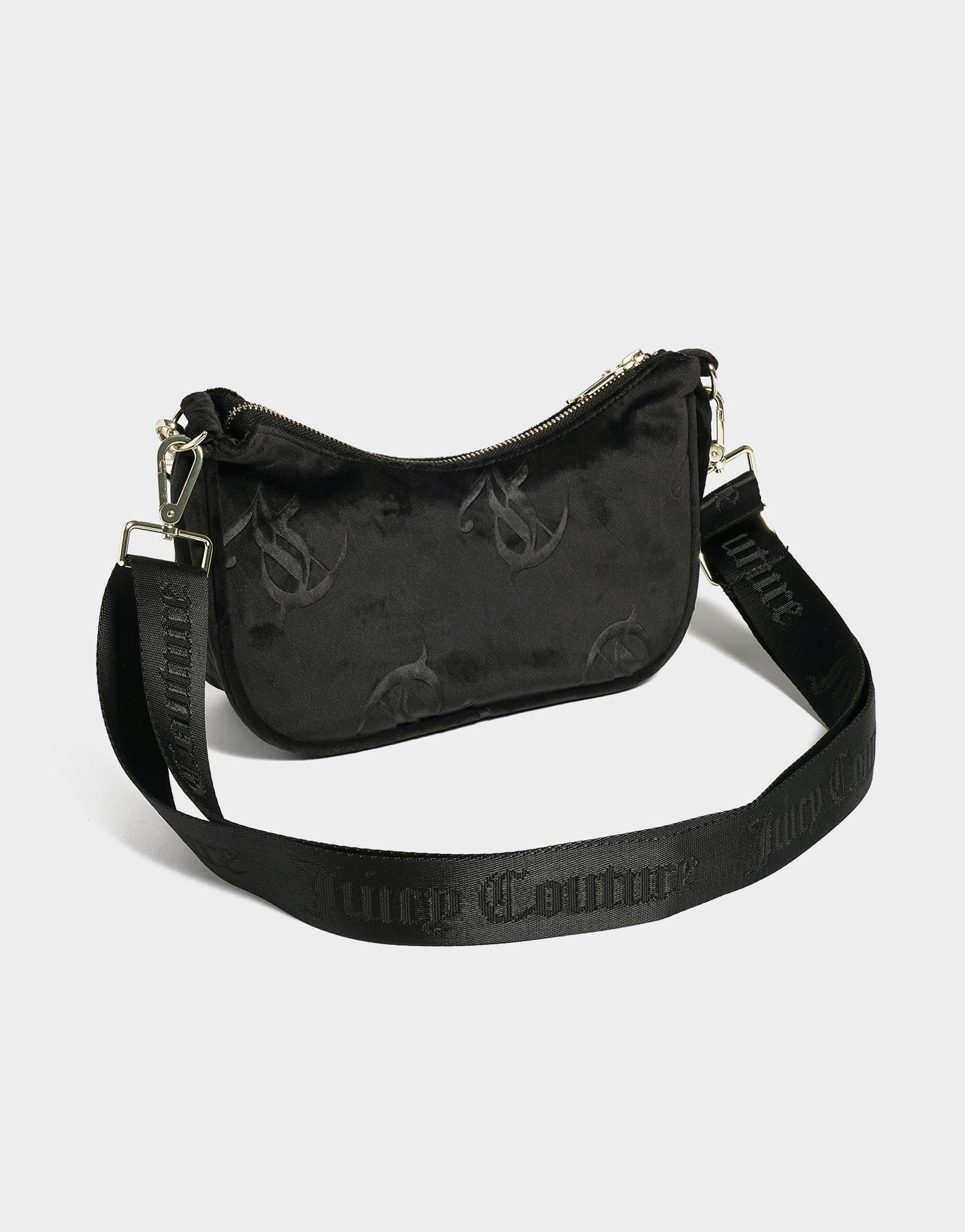 Black Juicy Couture Velour Diamanté Shoulder Bag - JD Sports Malaysia