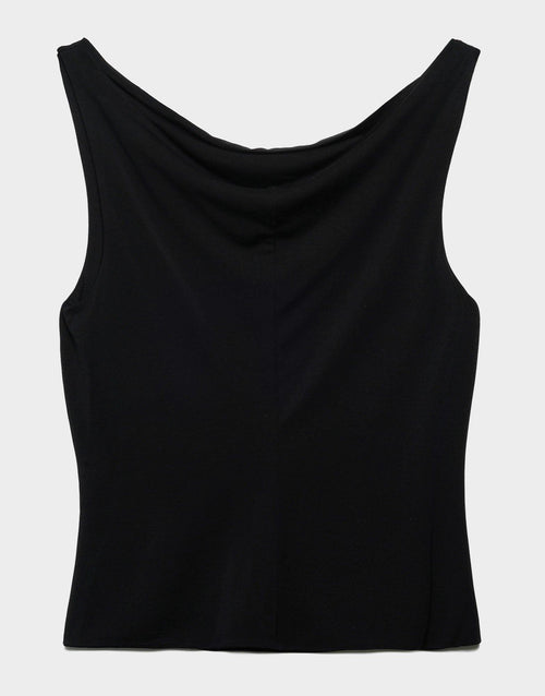 Sleeveless Drape Front Top