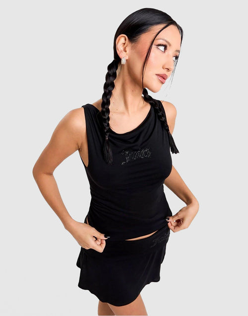 Sleeveless Drape Front Top