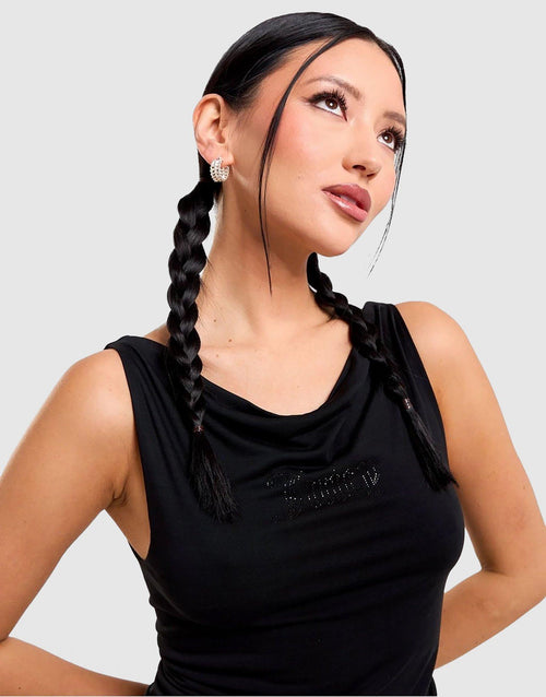 Sleeveless Drape Front Top