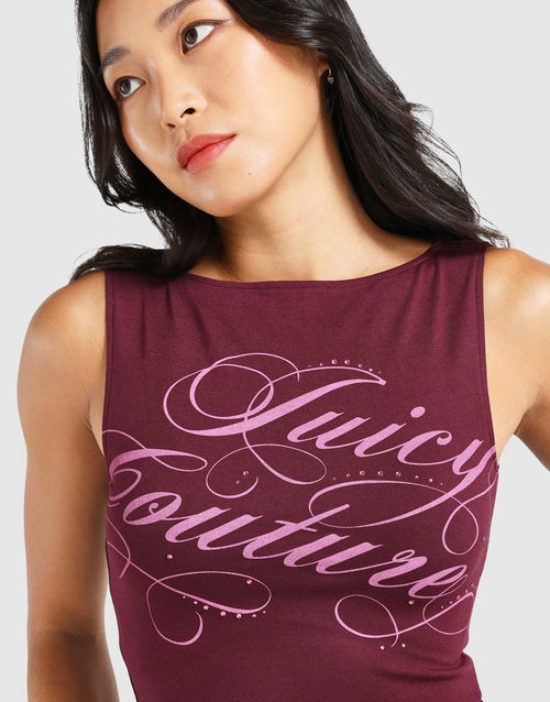 Rebelle Script Mia Button Neck Top