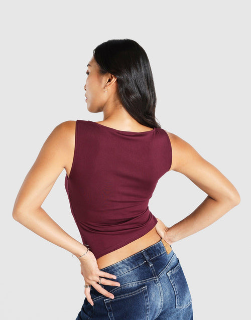 Rebelle Script Mia Button Neck Top