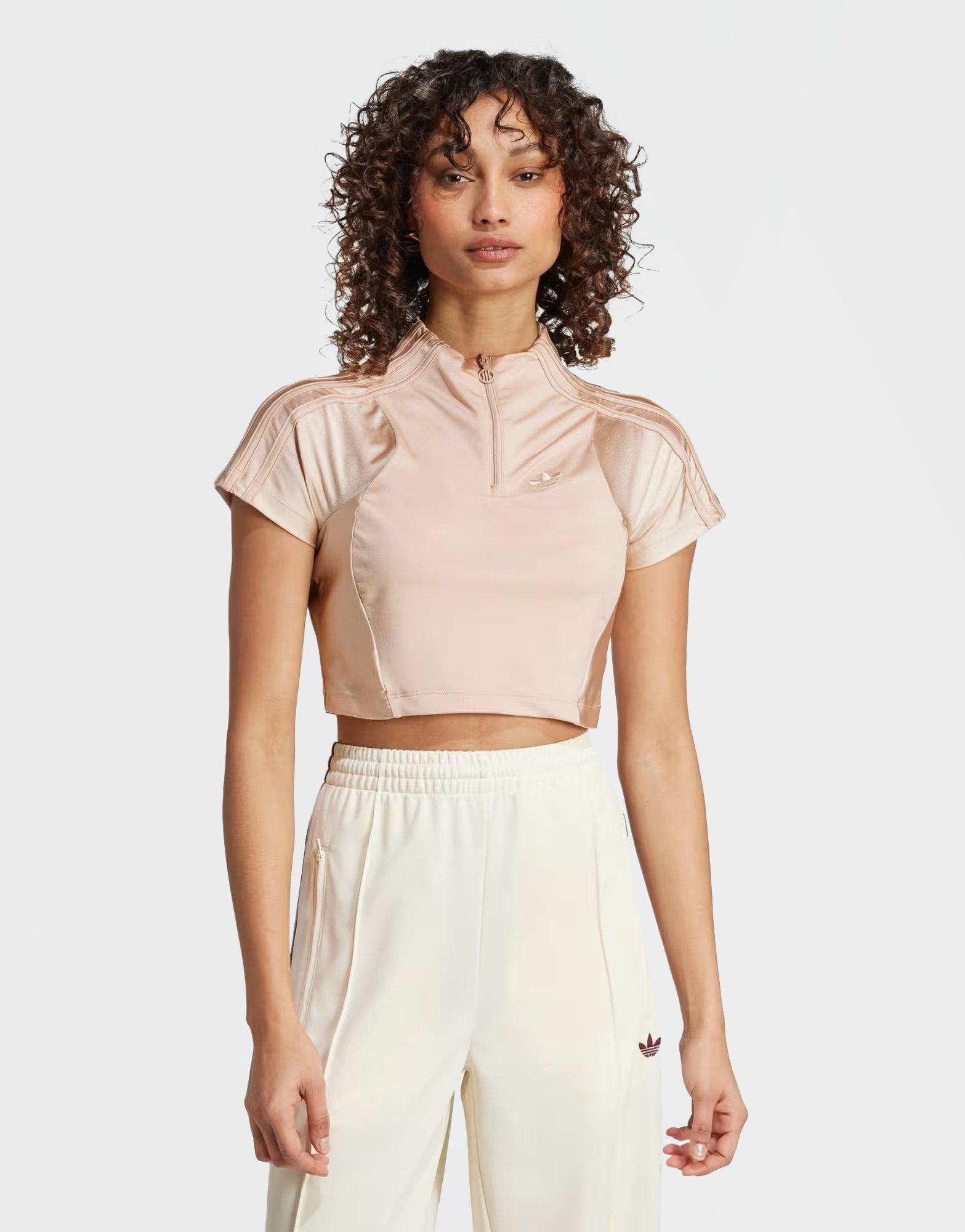 Pink adidas Zip-Up Crop Top JD Sports Malaysia