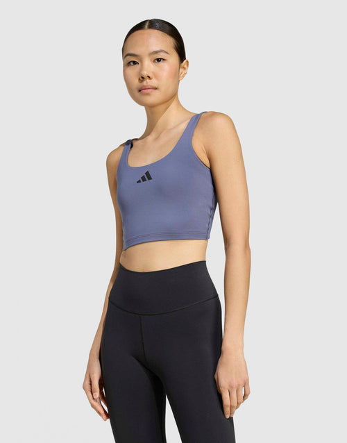 Purple adidas Power Light Support Bra Tank Top JD Sports Malaysia