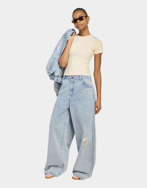 Care Bear High Rise Wide Leg Denim Pant