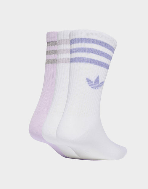 3 Stripes Glitter Crew Socks 3 Pairs