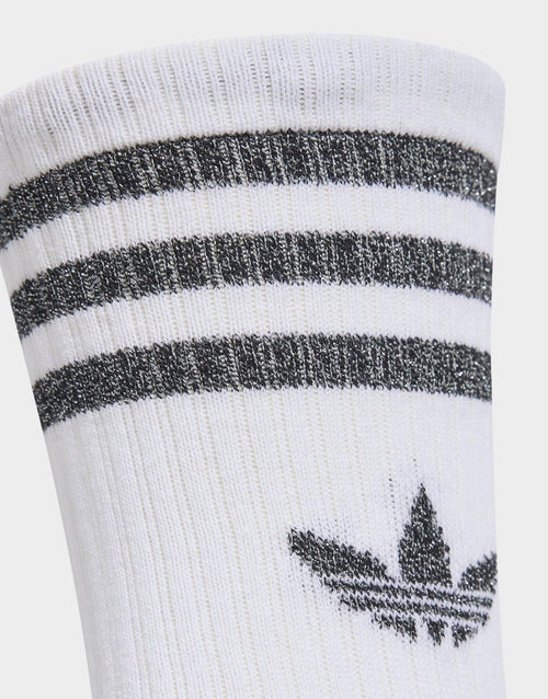 3-Stripes Glitter Crew Socks (3 Pairs)
