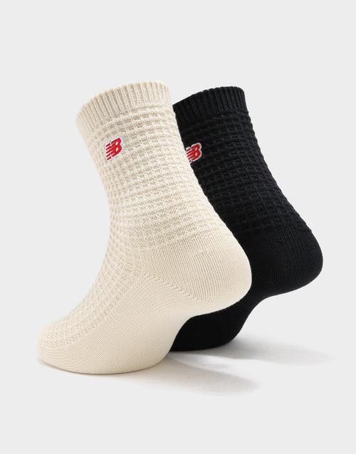Waffle Knit Ankle Socks 2 Pack