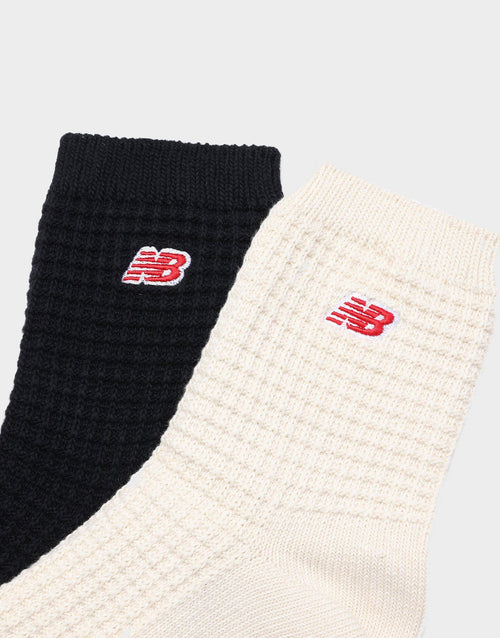 Waffle Knit Ankle Socks 2 Pack