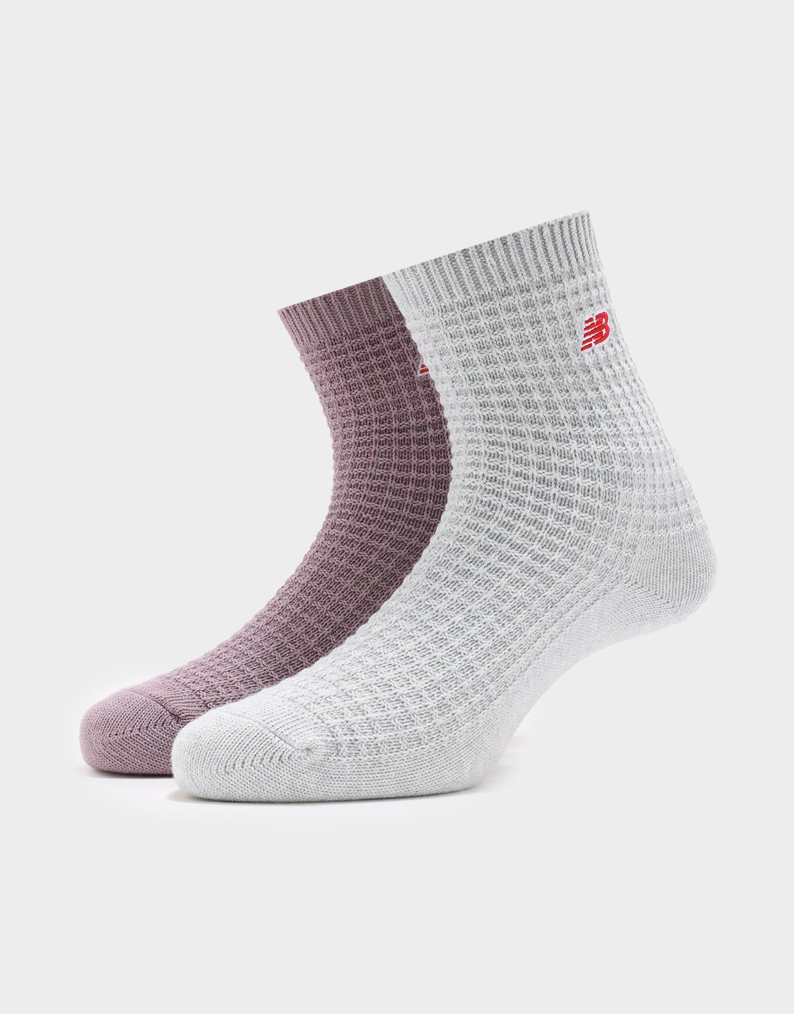 Waffle Knit Ankle Socks 2 Pack