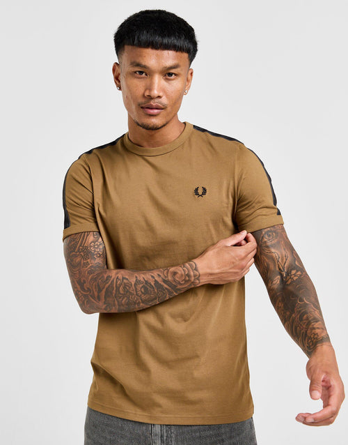 Brown Fred Perry Tape Ringer T-Shirt JD Sports Malaysia