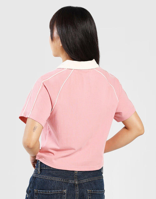 MLB Los Angeles Dodgers V-Neck Crop Polo