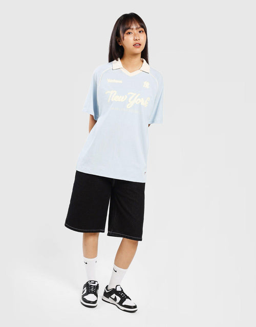 MLB New York Yankees V-Neck Oversized Polo Jersey