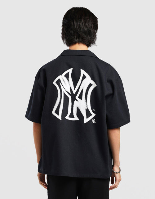 NY Spray Boxy Crop Stripe Shirt