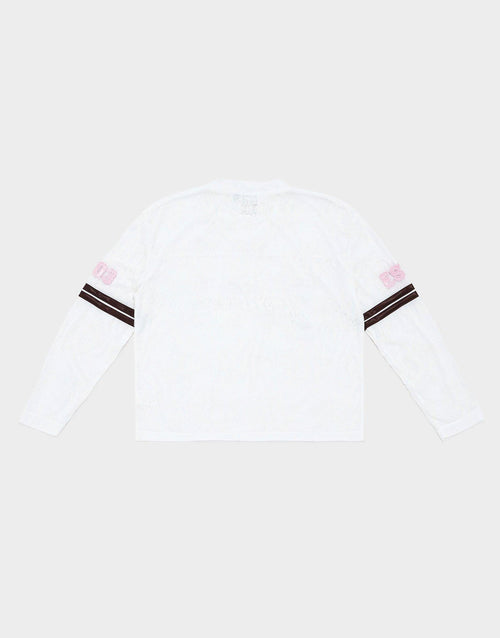NY Yankees Lace Jersey Long-Sleeve Top