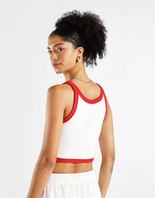 Fitted Contrast Ribbed Tank Top
