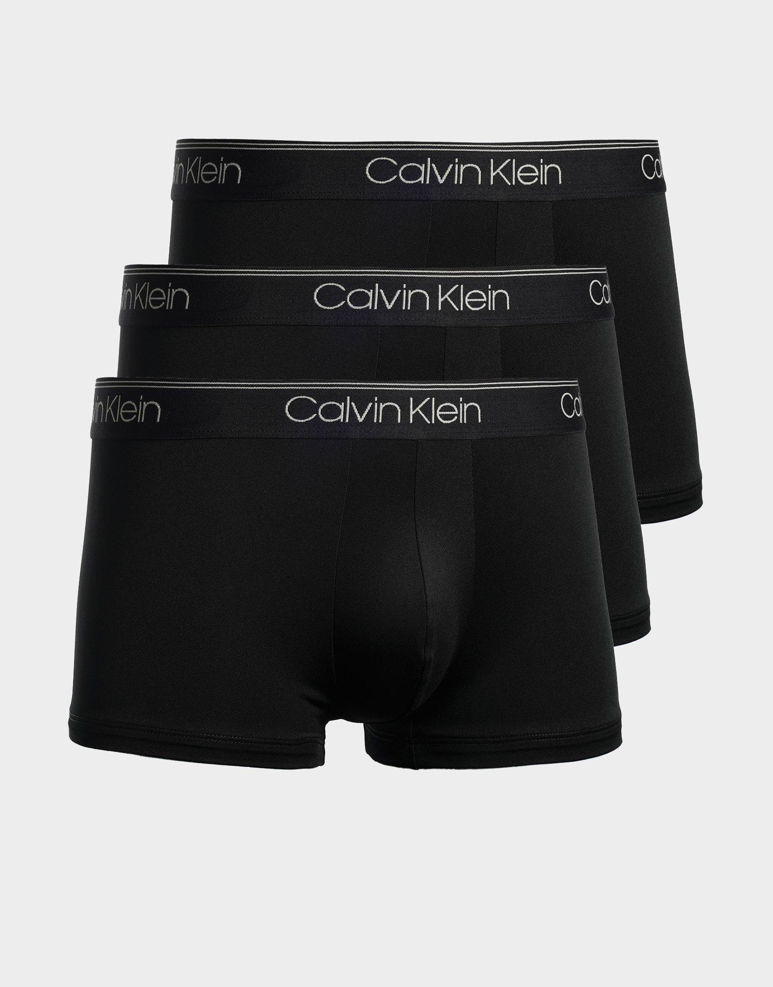 Black Calvin Klein Micro Stretch Low Rise Trunks 3-Pack JD