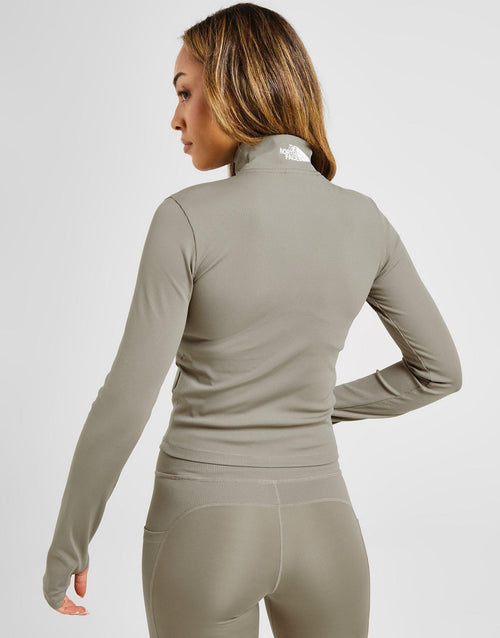 Rib Long Sleeve Full Zip Top