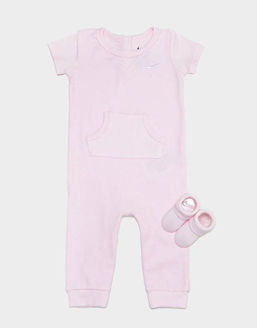 2-Piece Velour Swoosh Box Set Pink Foam Infant's