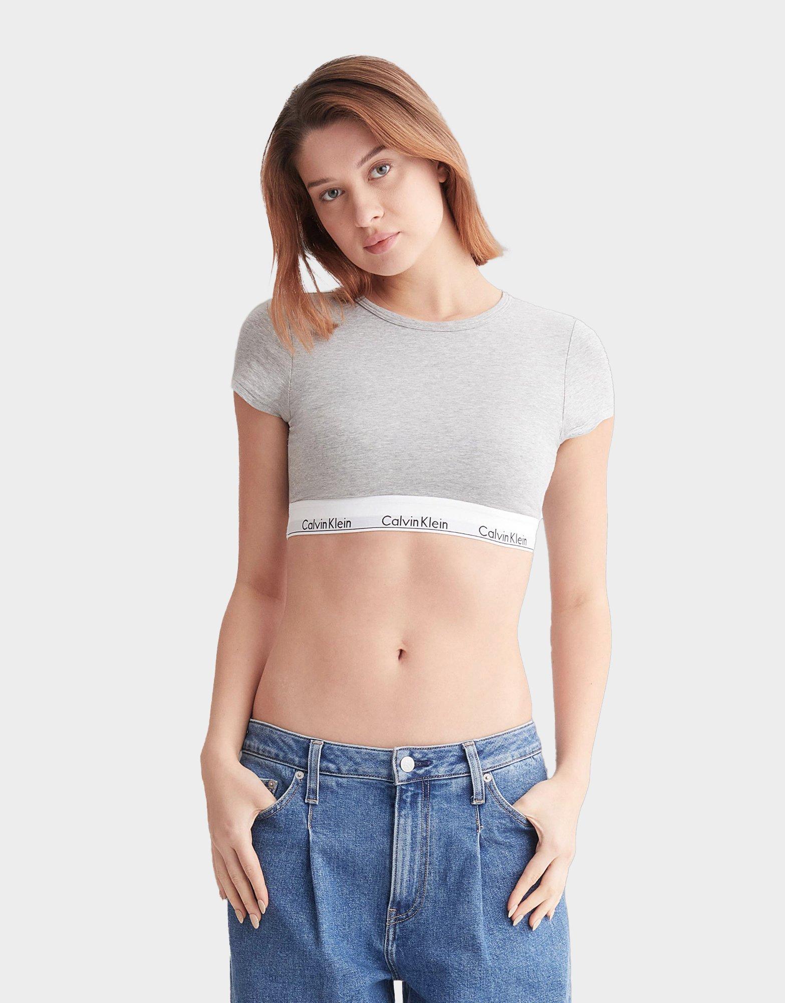 Grey Calvin Klein Modern Cotton T-Shirt Bralette JD Sports Malaysia