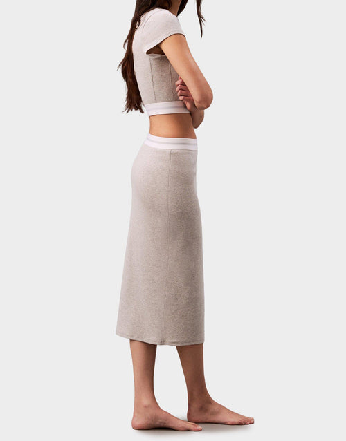 Cotton Stretch Rib Knit Skirt