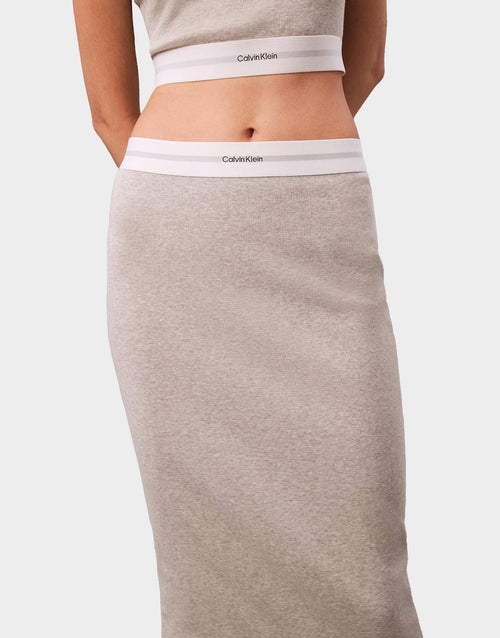 Cotton Stretch Rib Knit Skirt