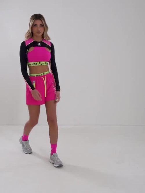 Twin Flame Cutout Long Sleeve Crop Top