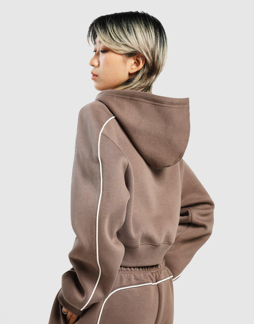 Piping Full‑Zip Hoodie