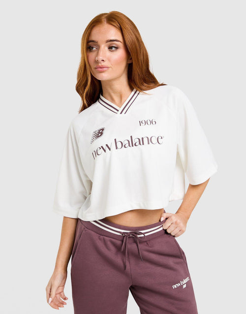 Crop Rib Sport Jersey Short Sleeve Top
