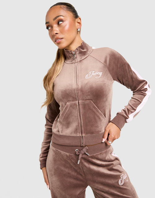 Script Velour Track Top